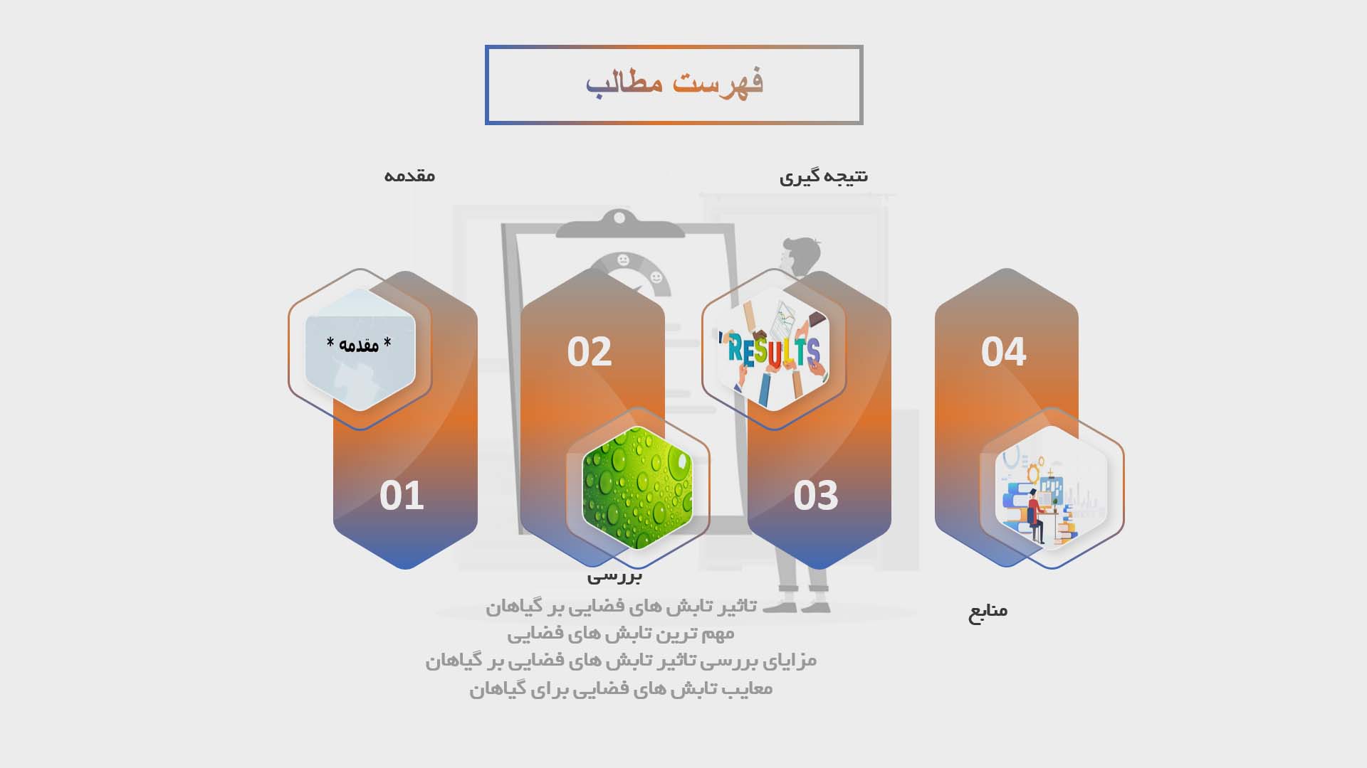 پاورپوینت در مورد تاثیر تابش های فضایی بر گیاهان